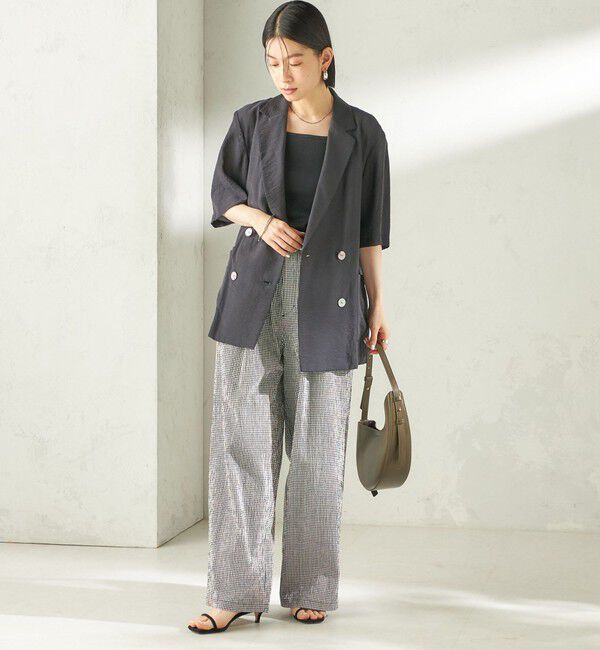 SHIPS for women「〈手洗い可能〉ACAR バンピー チェック タック パンツ」|その他|