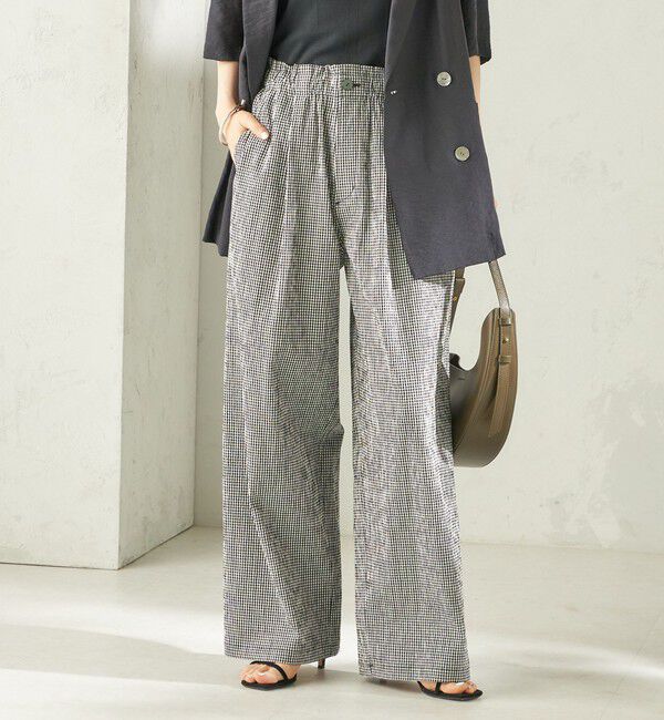 SHIPS for women「〈手洗い可能〉ACAR バンピー チェック タック パンツ」|その他|