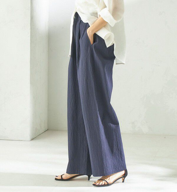 SHIPS for women「〈手洗い可能〉ACAR バンピー チェック タック パンツ」|その他|