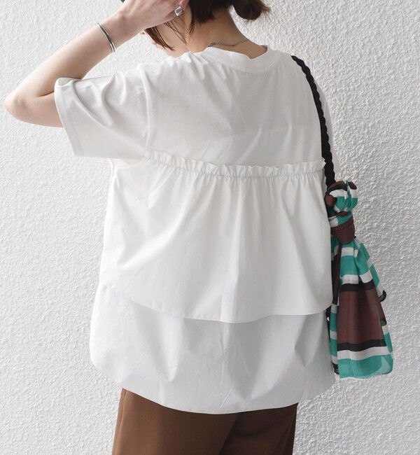 SHIPS Colors 「SHIPS Colors:〈手洗い可能〉バックティアード デザイン カットソー」|Tシャツ・カットソー|オフホワイト