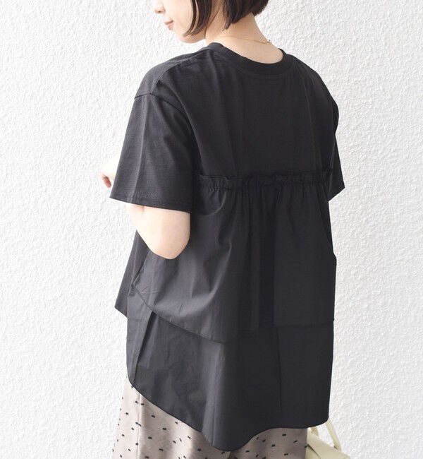 SHIPS Colors 「SHIPS Colors:〈手洗い可能〉バックティアード デザイン カットソー」|Tシャツ・カットソー|ブラック