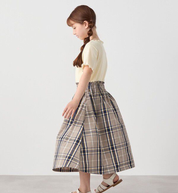 SHIPS any「SHIPS any: チェック柄 ドッキング ワンピース<KIDS>」|ワンピース|ベージュ