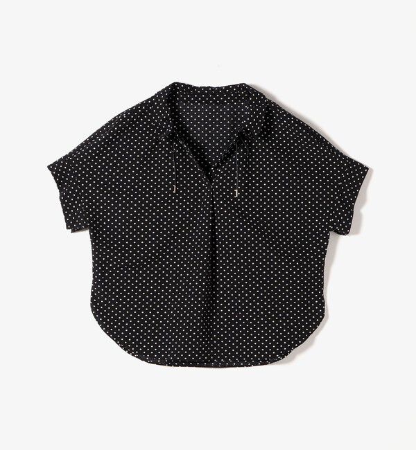 quaranciel「quaranciel:〈手洗い可能〉サッカー ドロストカラー スキッパー シャツ ブラウス」|シャツ・ブラウス|
