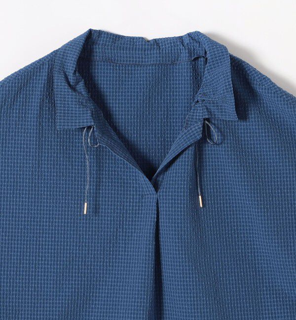 quaranciel「quaranciel:〈手洗い可能〉サッカー ドロストカラー スキッパー シャツ ブラウス」|シャツ・ブラウス|