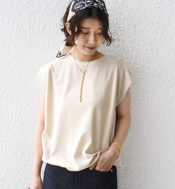 SHIPS for women「【実力派ベーシック】〈接触冷感/UVカット〉マイクロ パイル フレンチスリーブ プルオーバー」|Tシャツ・カットソー|