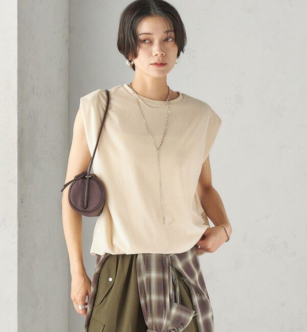 SHIPS for women「【実力派ベーシック】〈接触冷感/UVカット〉マイクロ パイル フレンチスリーブ プルオーバー」|Tシャツ・カットソー|
