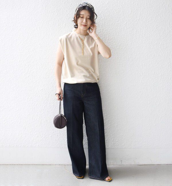 SHIPS for women「【実力派ベーシック】〈接触冷感/UVカット〉マイクロ パイル フレンチスリーブ プルオーバー」|Tシャツ・カットソー|