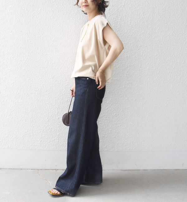 SHIPS for women「【実力派ベーシック】〈接触冷感/UVカット〉マイクロ パイル フレンチスリーブ プルオーバー」|Tシャツ・カットソー|