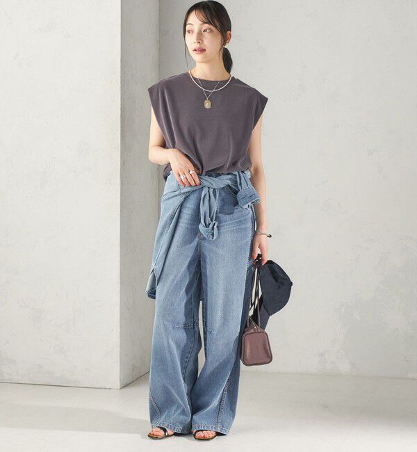 SHIPS for women「【実力派ベーシック】〈接触冷感/UVカット〉マイクロ パイル フレンチスリーブ プルオーバー」|Tシャツ・カットソー|