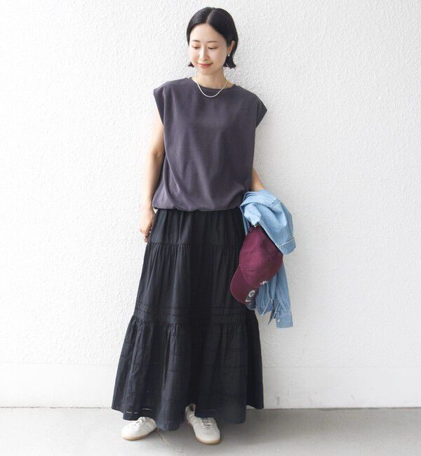SHIPS for women「【実力派ベーシック】〈接触冷感/UVカット〉マイクロ パイル フレンチスリーブ プルオーバー」|Tシャツ・カットソー|