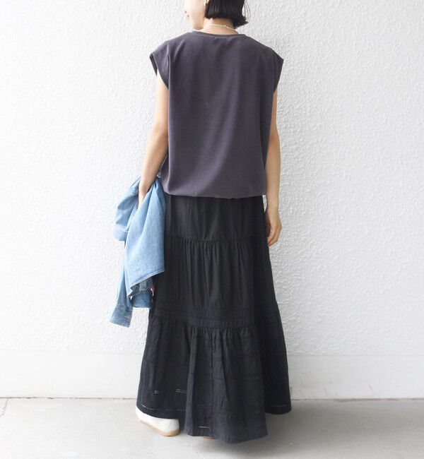 SHIPS for women「【実力派ベーシック】〈接触冷感/UVカット〉マイクロ パイル フレンチスリーブ プルオーバー」|Tシャツ・カットソー|