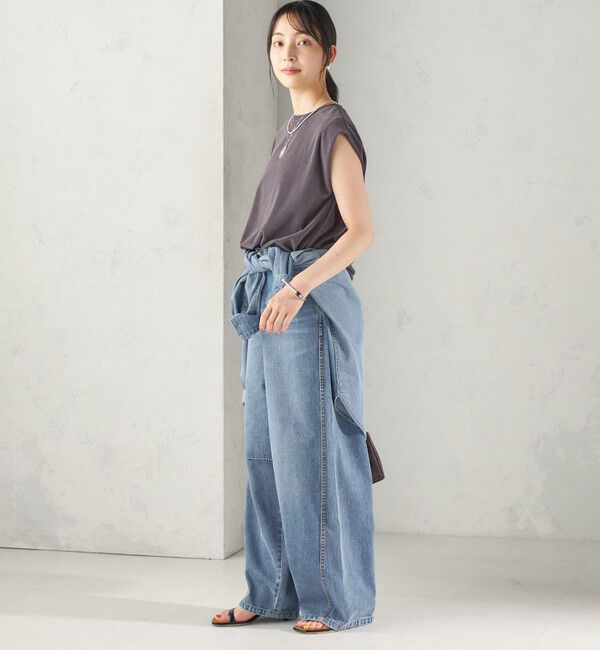SHIPS for women「【実力派ベーシック】〈接触冷感/UVカット〉マイクロ パイル フレンチスリーブ プルオーバー」|Tシャツ・カットソー|