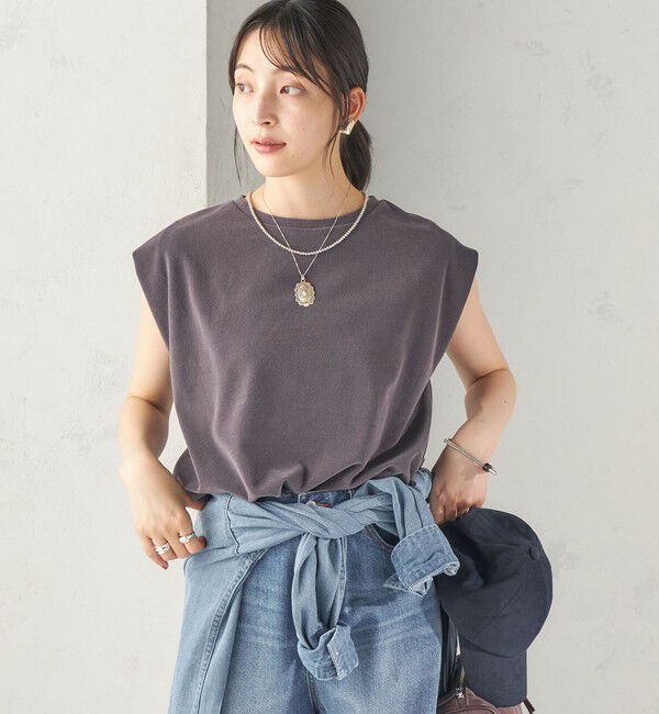 SHIPS for women「【実力派ベーシック】〈接触冷感/UVカット〉マイクロ パイル フレンチスリーブ プルオーバー」|Tシャツ・カットソー|