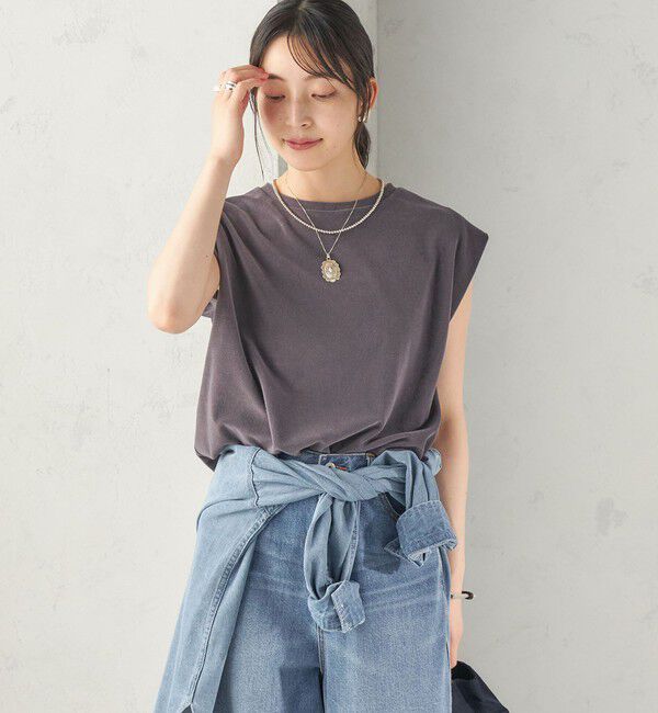 SHIPS for women「【実力派ベーシック】〈接触冷感/UVカット〉マイクロ パイル フレンチスリーブ プルオーバー」|Tシャツ・カットソー|