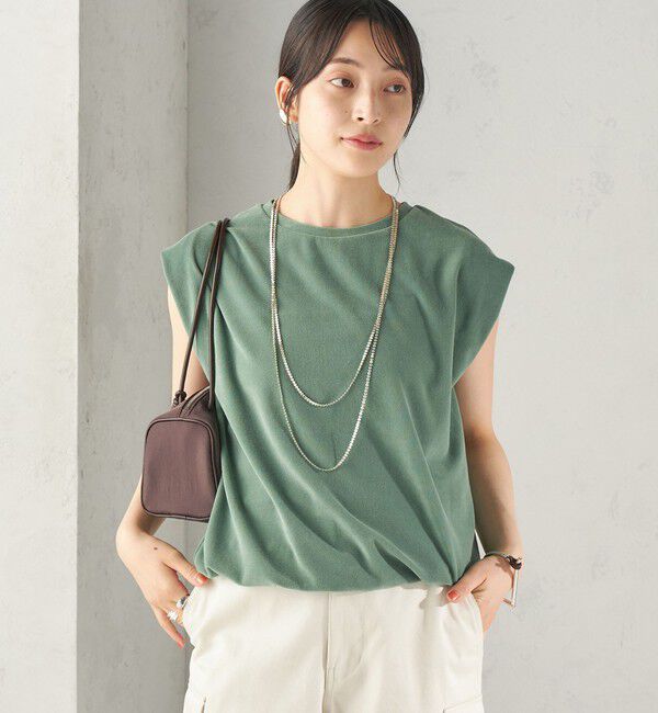 SHIPS for women「【実力派ベーシック】〈接触冷感/UVカット〉マイクロ パイル フレンチスリーブ プルオーバー」|Tシャツ・カットソー|