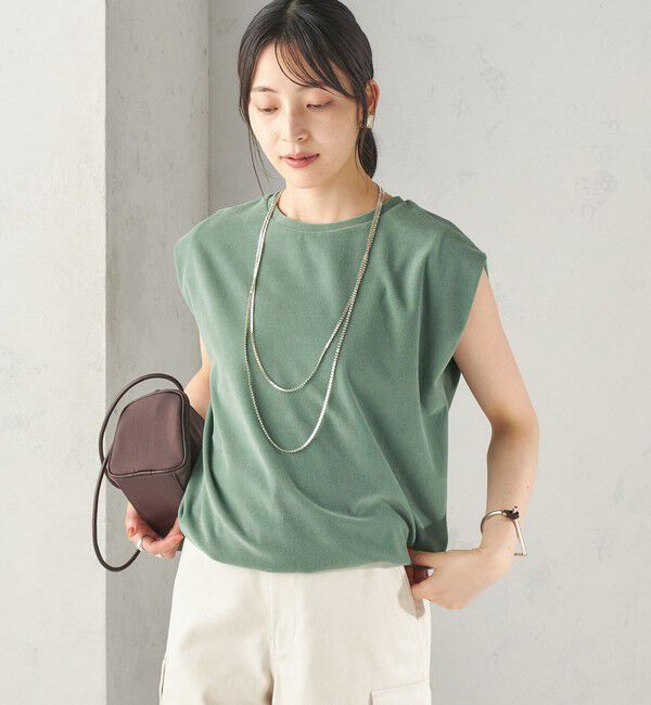 SHIPS for women「【実力派ベーシック】〈接触冷感/UVカット〉マイクロ パイル フレンチスリーブ プルオーバー」|Tシャツ・カットソー|