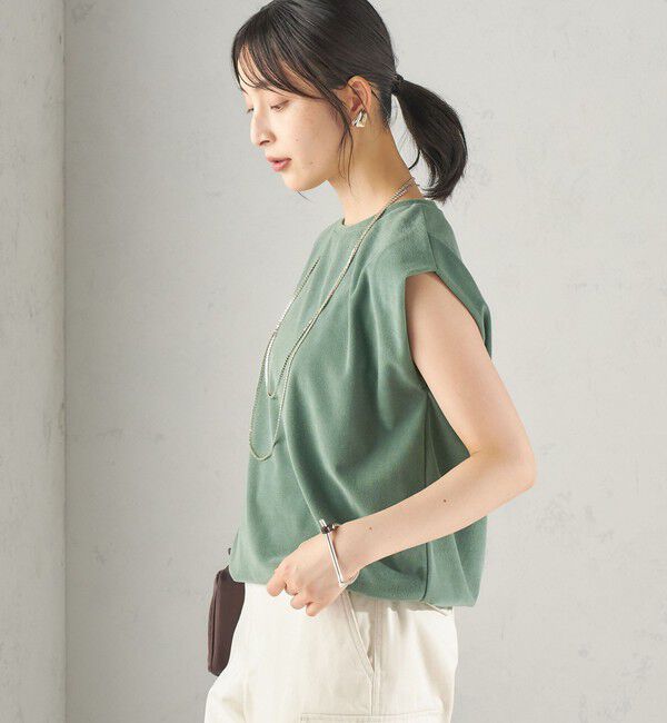 SHIPS for women「【実力派ベーシック】〈接触冷感/UVカット〉マイクロ パイル フレンチスリーブ プルオーバー」|Tシャツ・カットソー|