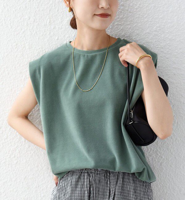 SHIPS for women「【実力派ベーシック】〈接触冷感/UVカット〉マイクロ パイル フレンチスリーブ プルオーバー」|Tシャツ・カットソー|