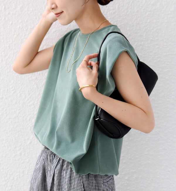 SHIPS for women「【実力派ベーシック】〈接触冷感/UVカット〉マイクロ パイル フレンチスリーブ プルオーバー」|Tシャツ・カットソー|