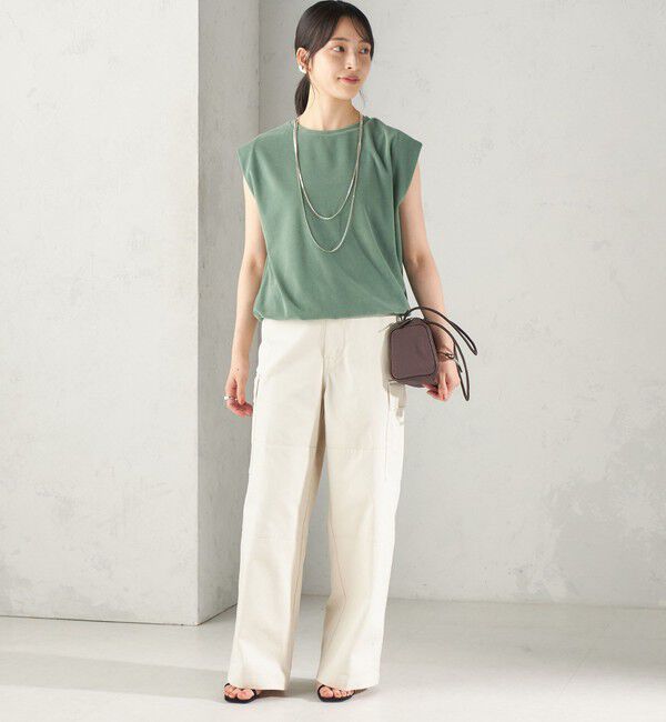 SHIPS for women「【実力派ベーシック】〈接触冷感/UVカット〉マイクロ パイル フレンチスリーブ プルオーバー」|Tシャツ・カットソー|