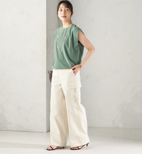 SHIPS for women「【実力派ベーシック】〈接触冷感/UVカット〉マイクロ パイル フレンチスリーブ プルオーバー」|Tシャツ・カットソー|