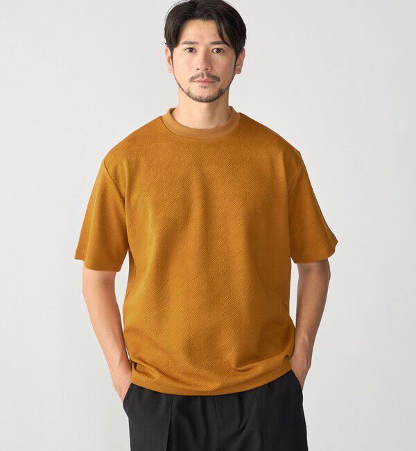 SHIPS「SHIPS: ハウンドトゥース 膨れ ジャカード ショートスリーブ Tシャツ」|Tシャツ・カットソー|