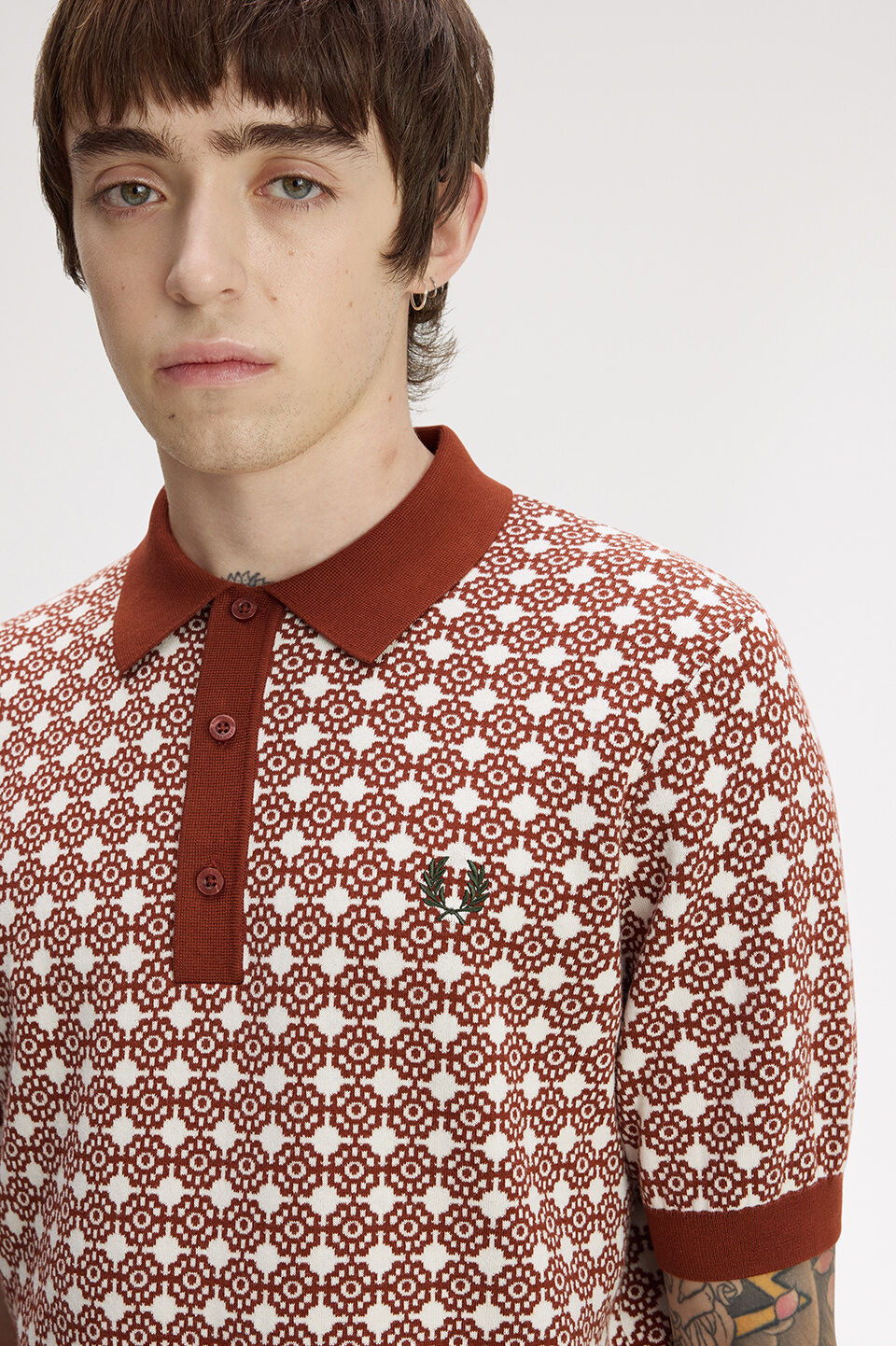 FRED PERRY 「FRED PERRY／Floral Jacquard Shirt／フローラルジャガードシャツ」|ポロシャツ|