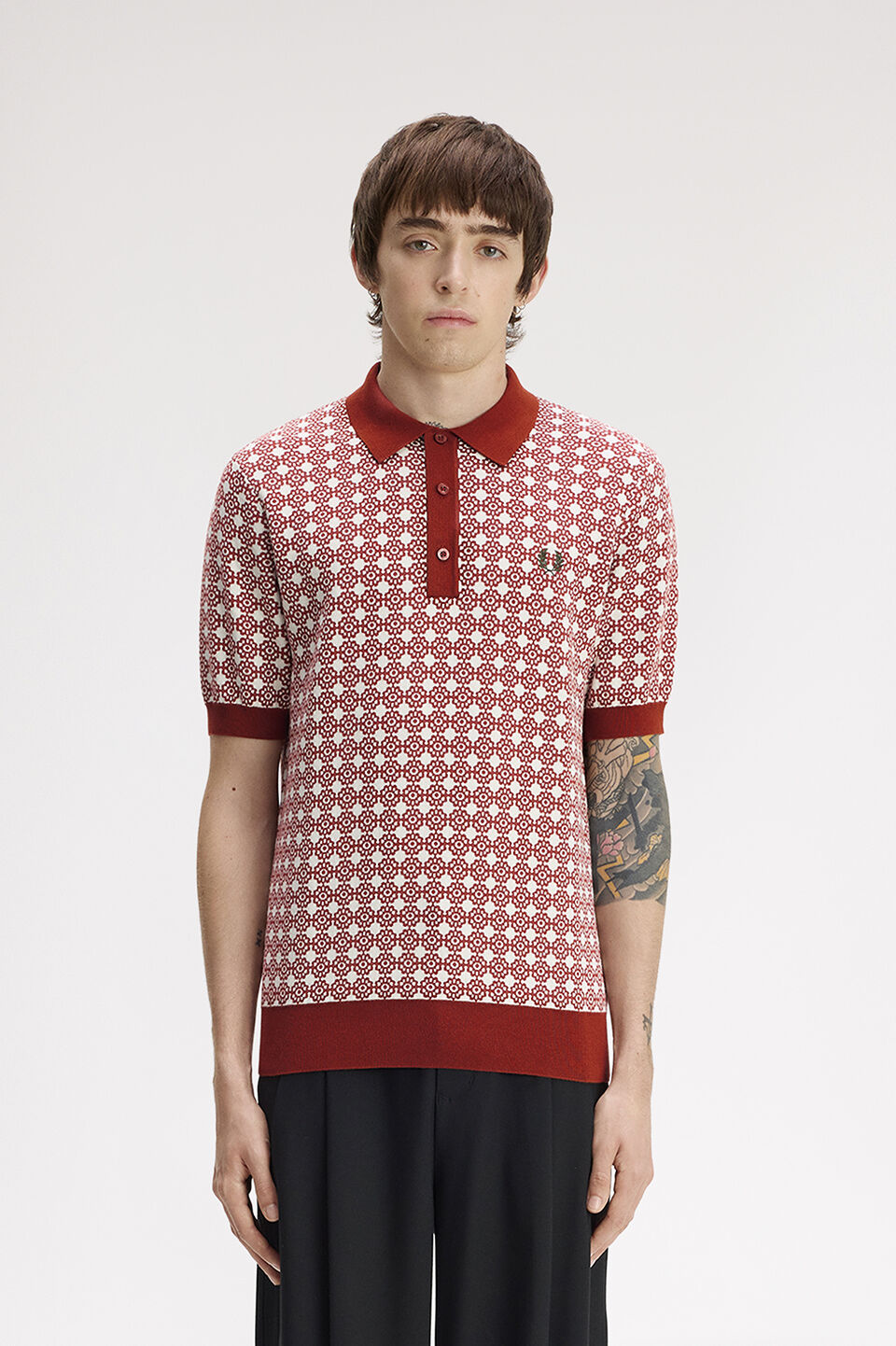 FRED PERRY 「FRED PERRY／Floral Jacquard Shirt／フローラルジャガードシャツ」|ポロシャツ|
