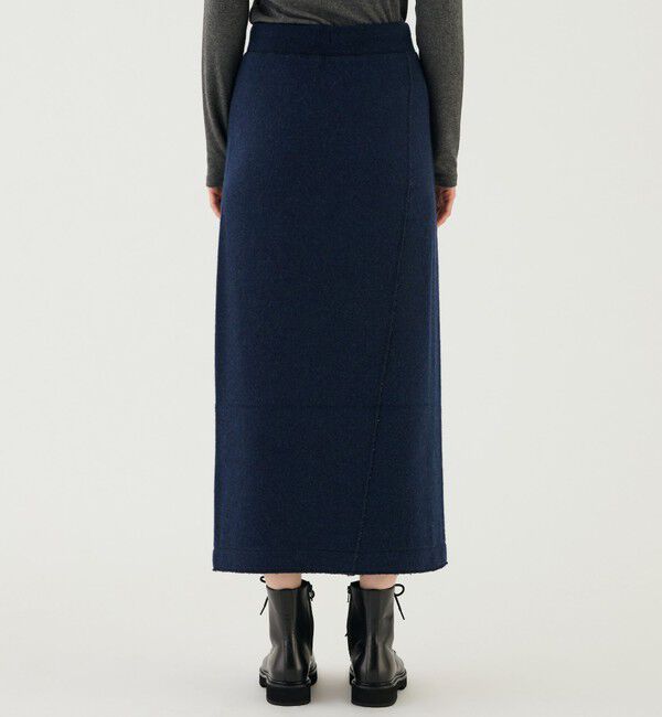 GALERIE VIE「ウールコットンバックパイル Iラインスカート」|タイト|