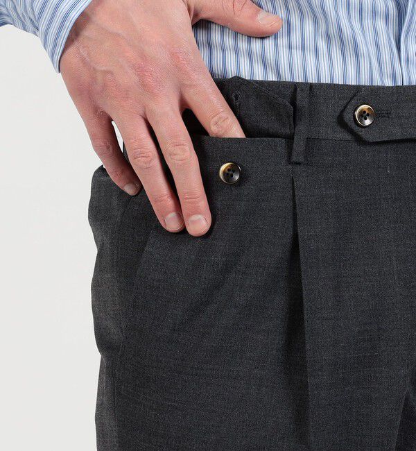 TOMORROWLAND BUYING WEAR「PT TORINO Gentleman Fit ポリエステルウール 1プリーツ スリムスラックス」|スラックス|