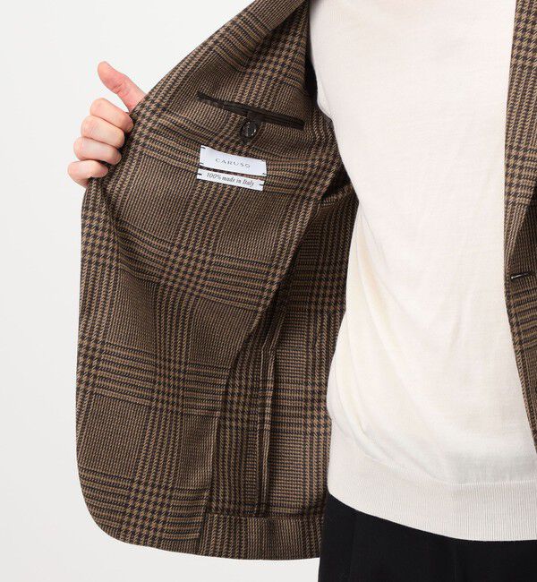 TOMORROWLAND BUYING WEAR「CARUSO Butterfly ウールグレンチェック シングルブレステッド2Bジャケット」|テーラードジャケット|