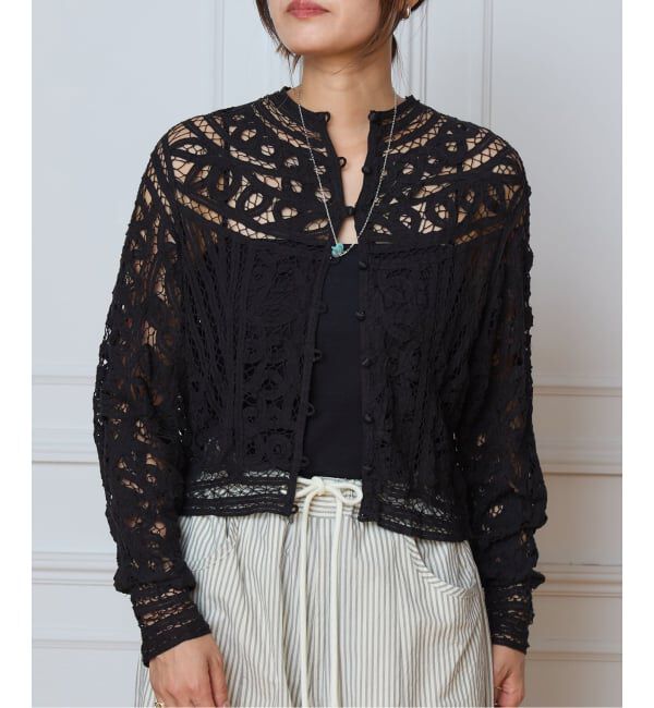 IENA LA BOUCLE「《予約》IENA LA BOUCLE バテンレースブラウス」|シャツ・ブラウス|ブラック
