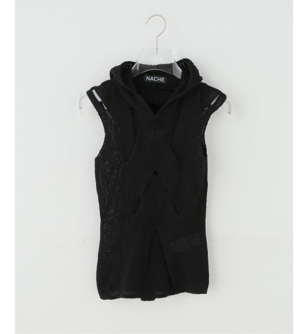 PULP「【Geek Office / ギークオフィス】NACHE / ナチェ OUT IN KNITTED SLEEVELESS」|ニット・セーター|ブラック