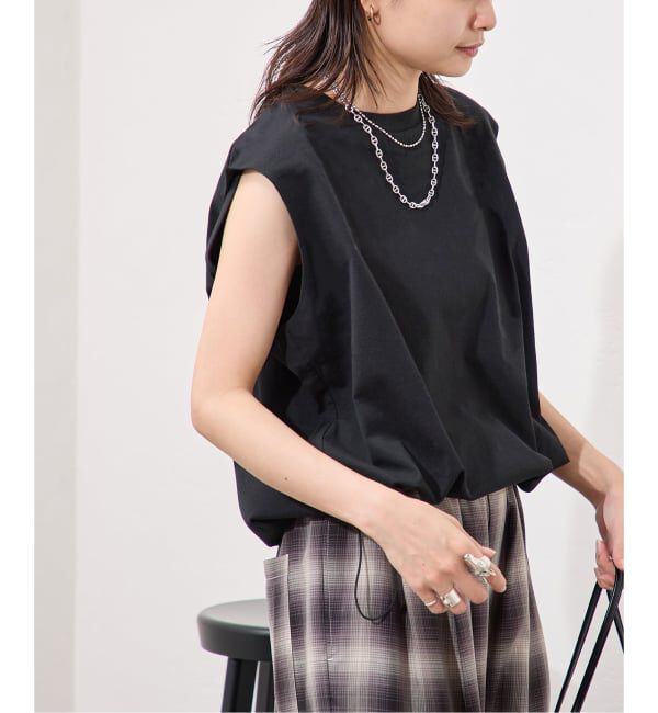 JOURNAL STANDARD「《追加2》シャーリングノースリーブＴシャツ」|Tシャツ・カットソー|