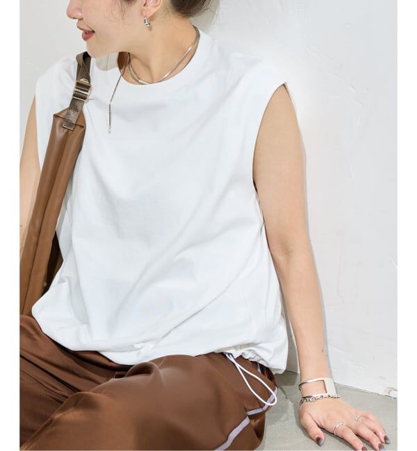 JOURNAL STANDARD「《追加2》シャーリングノースリーブＴシャツ」|Tシャツ・カットソー|