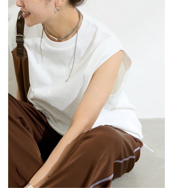 JOURNAL STANDARD「《追加2》シャーリングノースリーブＴシャツ」|Tシャツ・カットソー|