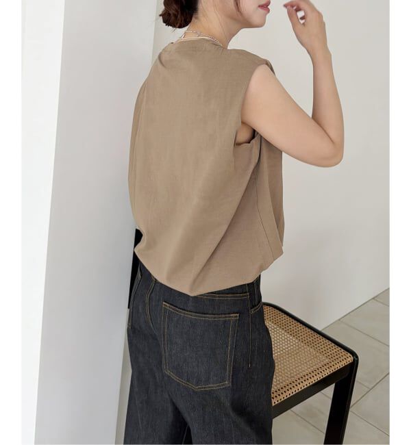 JOURNAL STANDARD「《追加2》シャーリングノースリーブＴシャツ」|Tシャツ・カットソー|