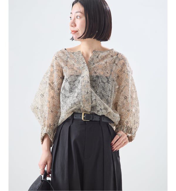 journal standard L'essage「《追加2》オーガンジーニュアンスノーカラーシャツ」|シャツ・ブラウス|