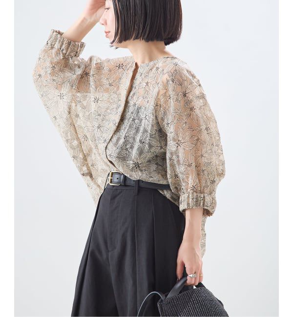 journal standard L'essage「《追加2》オーガンジーニュアンスノーカラーシャツ」|シャツ・ブラウス|