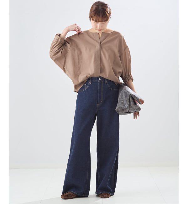 journal standard L'essage「《追加2》オーガンジーニュアンスノーカラーシャツ」|シャツ・ブラウス|
