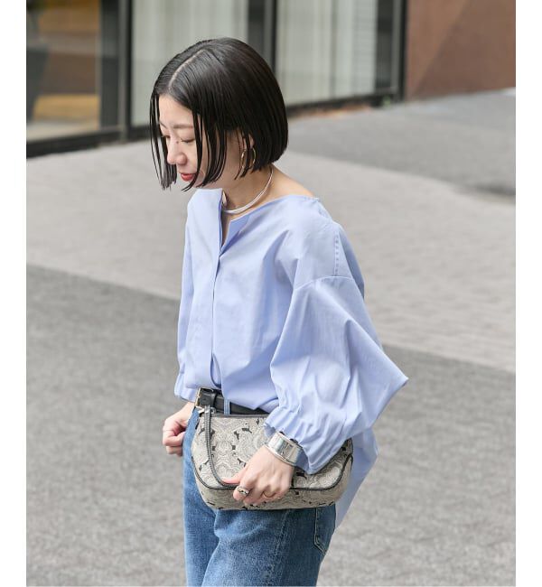 journal standard L'essage「《追加2》オーガンジーニュアンスノーカラーシャツ」|シャツ・ブラウス|