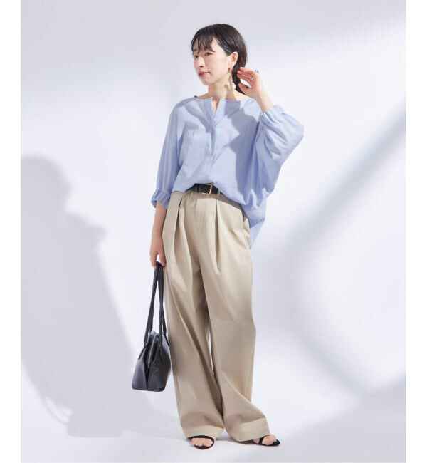 journal standard L'essage「《追加2》オーガンジーニュアンスノーカラーシャツ」|シャツ・ブラウス|