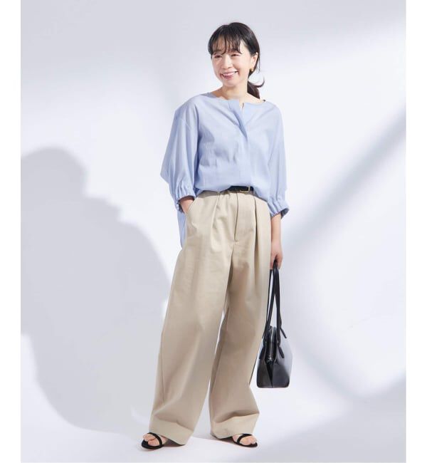 journal standard L'essage「《追加2》オーガンジーニュアンスノーカラーシャツ」|シャツ・ブラウス|
