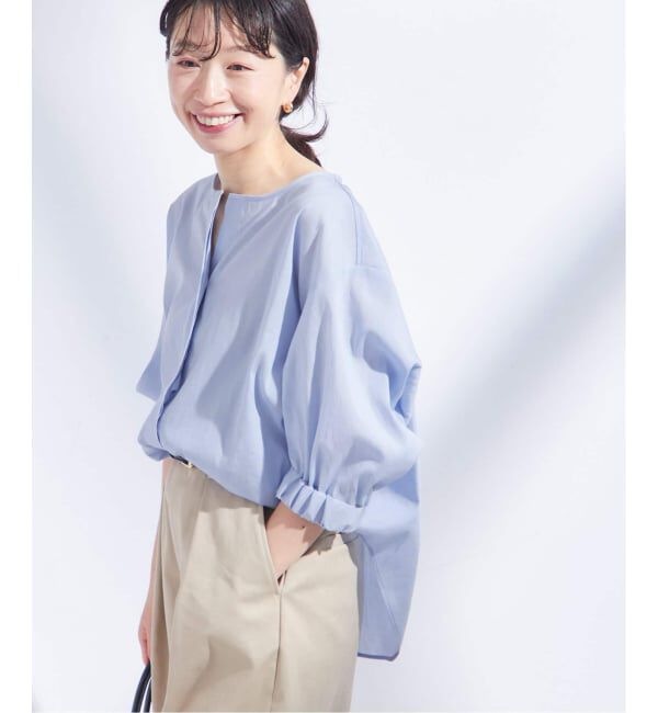 journal standard L'essage「《追加2》オーガンジーニュアンスノーカラーシャツ」|シャツ・ブラウス|