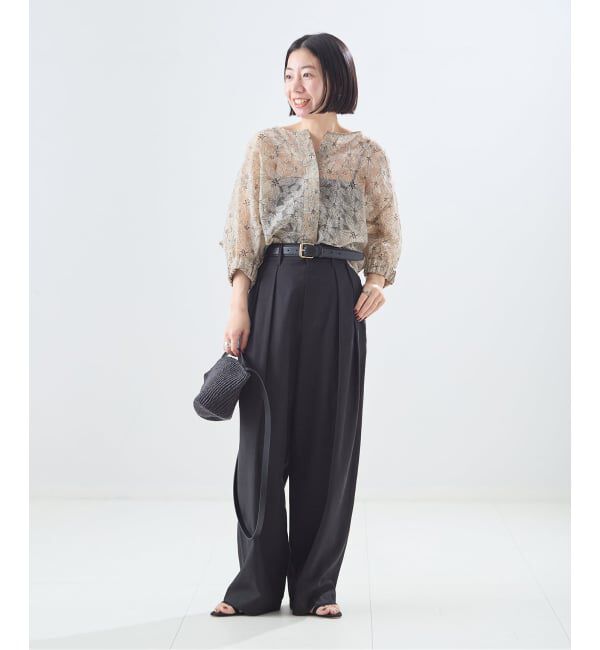 journal standard L'essage「《追加2》オーガンジーニュアンスノーカラーシャツ」|シャツ・ブラウス|