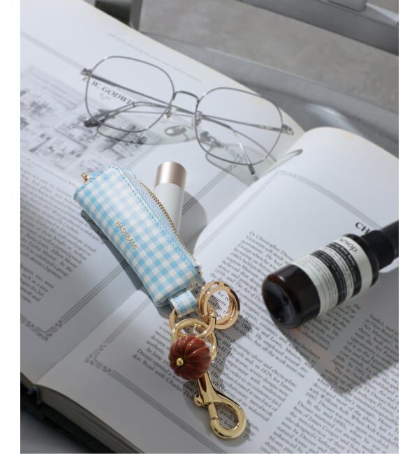 JOURNAL STANDARD relume「《予約》【HASHIBAMI/ハシバミ】ギンガムチェックリップチャーム」|その他|ブルー A