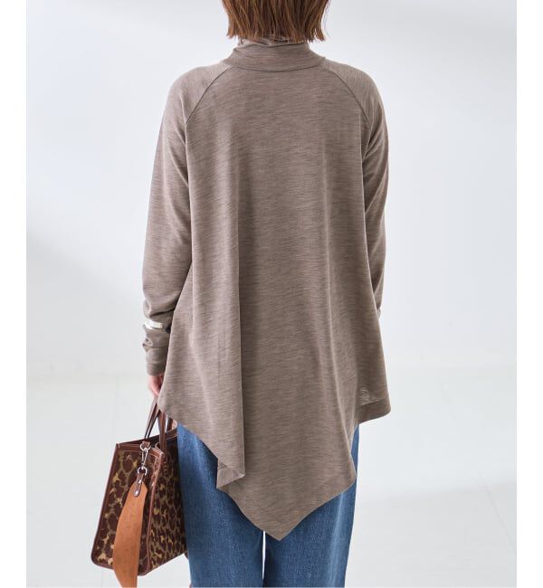 journal standard L'essage「Uhr/ウーア Wool Asymmetry Turtleneck Long Tee タートルネックロングT」|ニット・セーター|