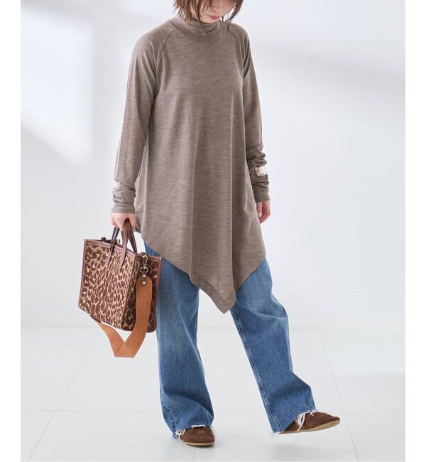 journal standard L'essage「Uhr/ウーア Wool Asymmetry Turtleneck Long Tee タートルネックロングT」|ニット・セーター|