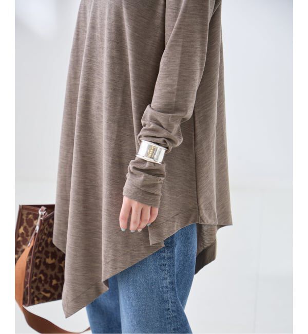 journal standard L'essage「Uhr/ウーア Wool Asymmetry Turtleneck Long Tee タートルネックロングT」|ニット・セーター|