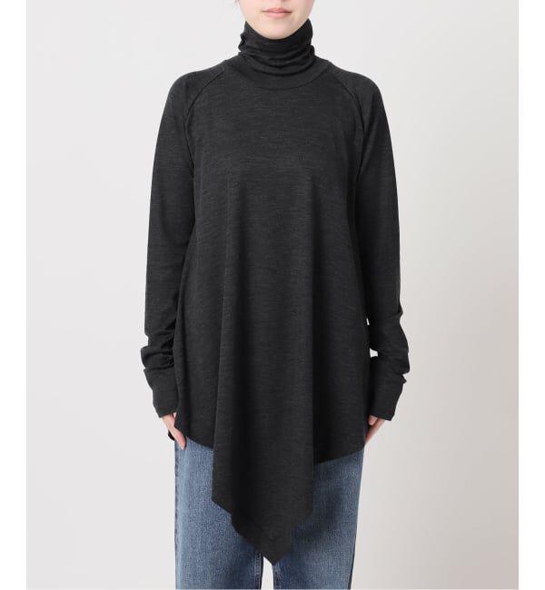 journal standard L'essage「Uhr/ウーア Wool Asymmetry Turtleneck Long Tee タートルネックロングT」|ニット・セーター|